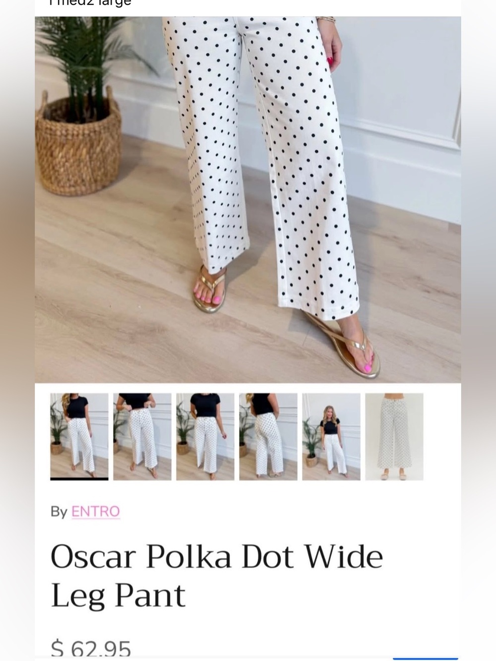 Entro Polka Dot Wide Leg Pants